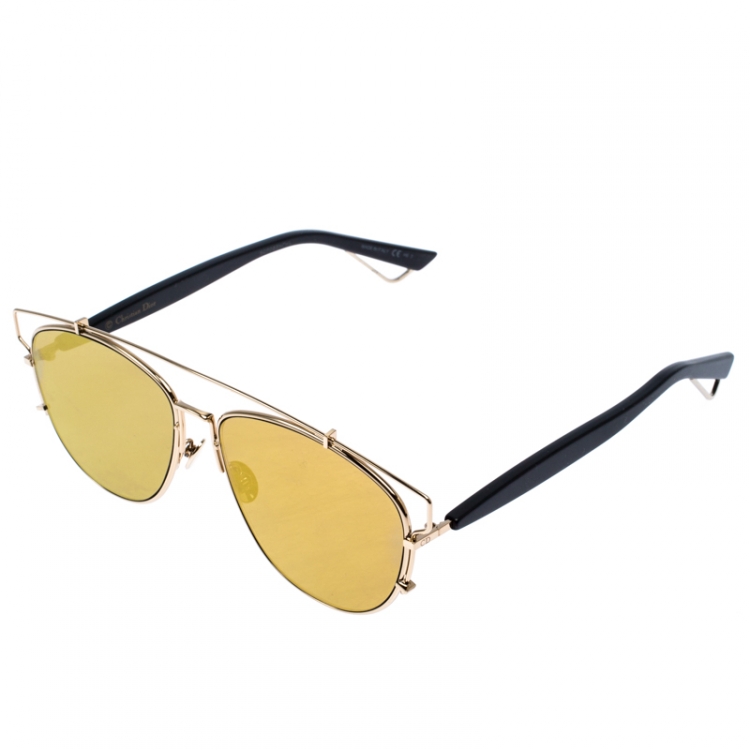 Pre Owned Dior Gold Mirror RHL83 Technologic Sunglasses