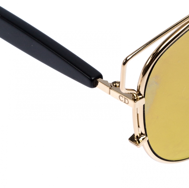 Pre Owned Dior Gold Mirror RHL83 Technologic Sunglasses