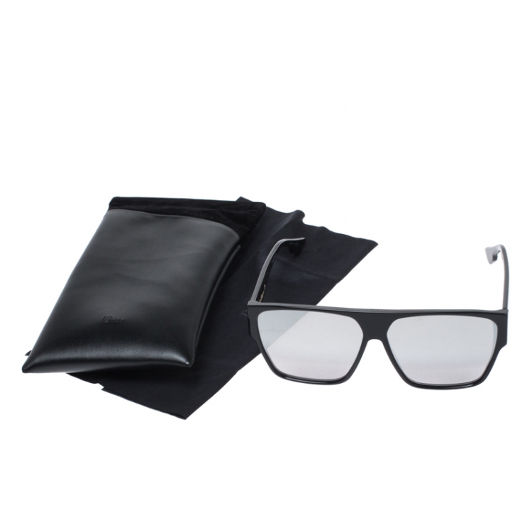 Pre Owned Dior Homme Black / Grey Mirrored Gradient 8070T Dior Hit Square Sunglasses