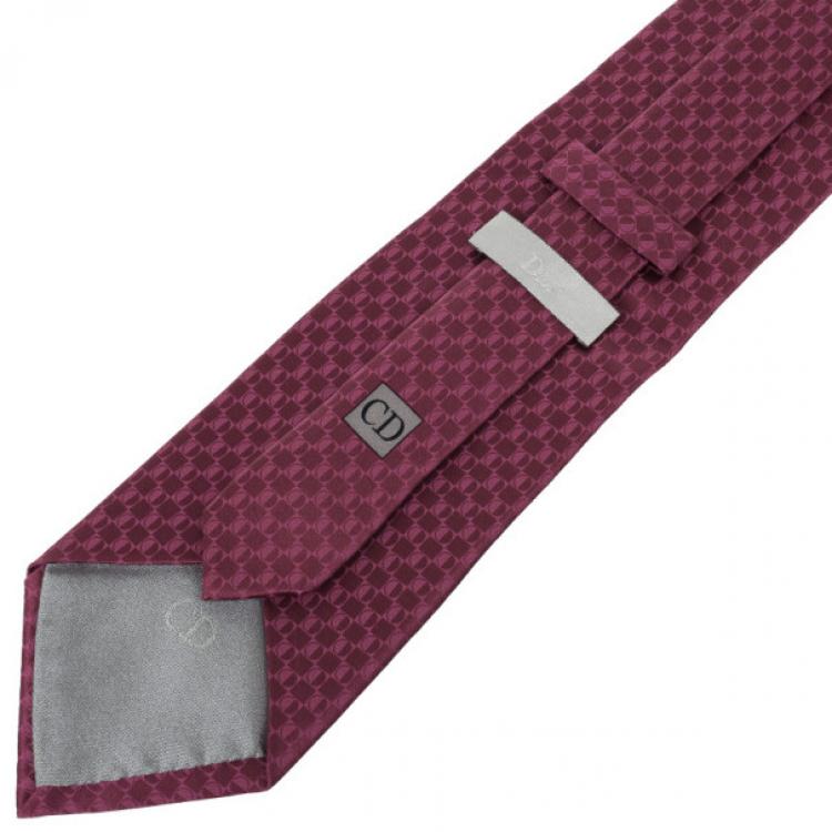 Pre Owned Christian Dior Pink Silk Tie