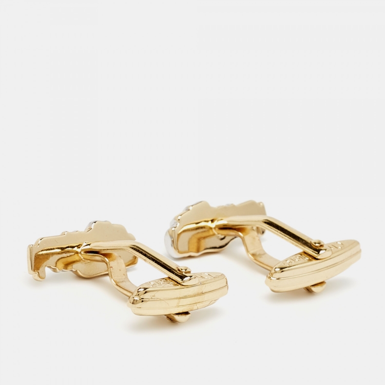 Pre Owned Dior Two Tone Metal Toggle Cufflinks