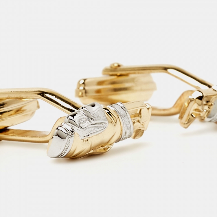 Pre Owned Dior Two Tone Metal Toggle Cufflinks