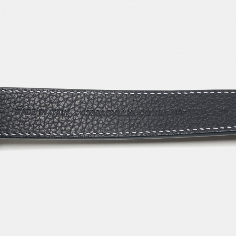 Pre Owned Dior Homme Navy Blue Leather Alyx Lock Buckle Belt 120CM