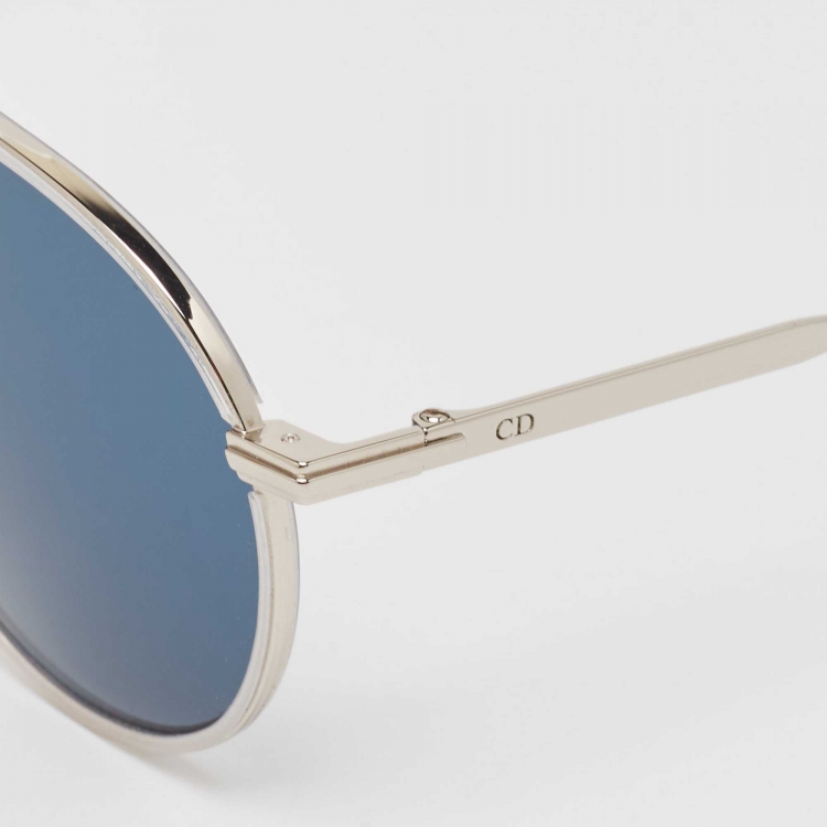 Pre Owned Dior Silver/Black DiorBlackSuit Aviator Sunglasses