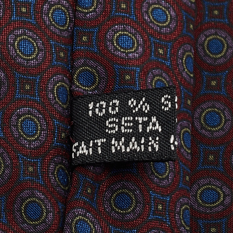 Pre Owned Christian Dior Monsieur Burgundy Printed Silk Tie