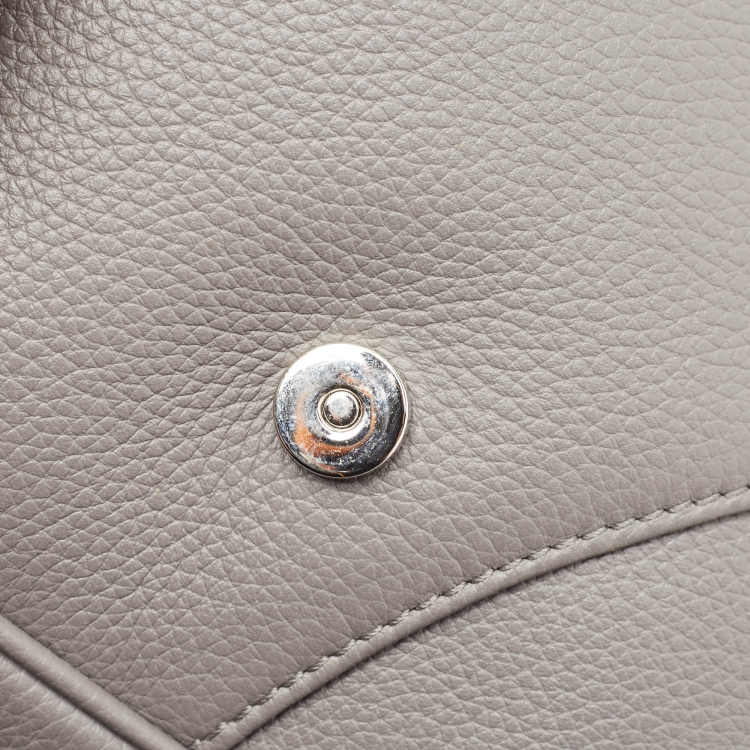 Pre Owned Dior Grey Leather Saddle Bag