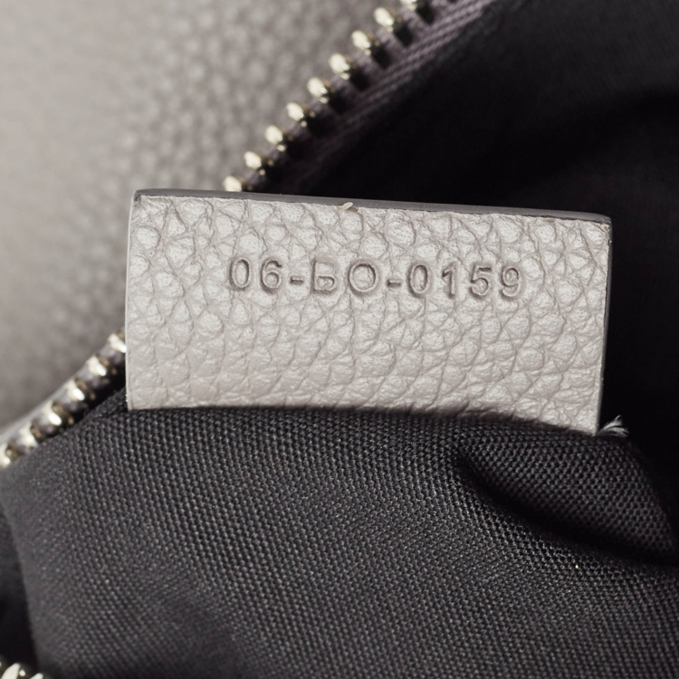 Pre Owned Dior Grey Leather Saddle Bag