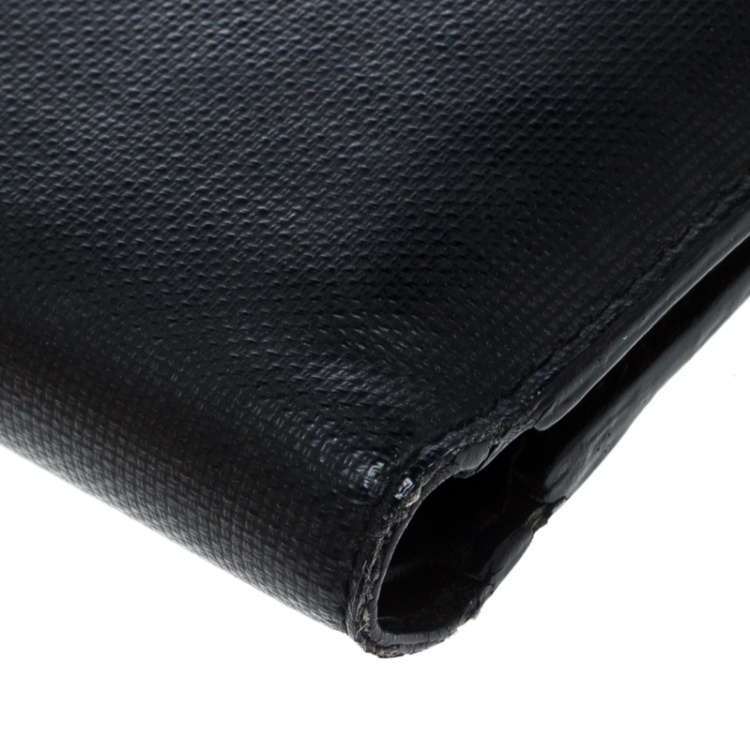 Pre Owned Dior Black Diorissimo Coated Canvas Bifold Wallet