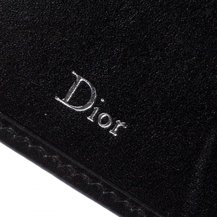 Pre Owned Dior Black Monogram Leather Bifold Wallet