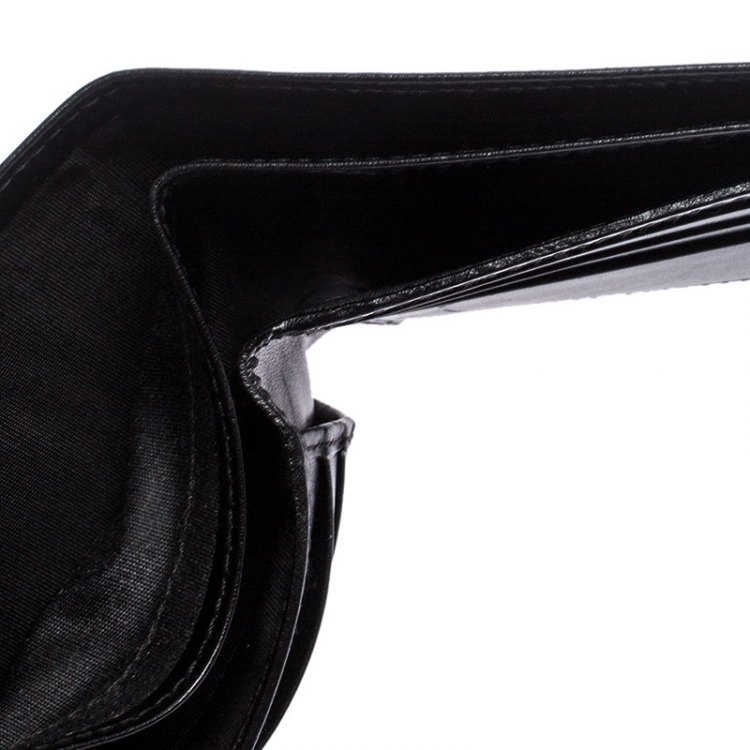 Pre Owned Dior Black Monogram Leather Bifold Wallet