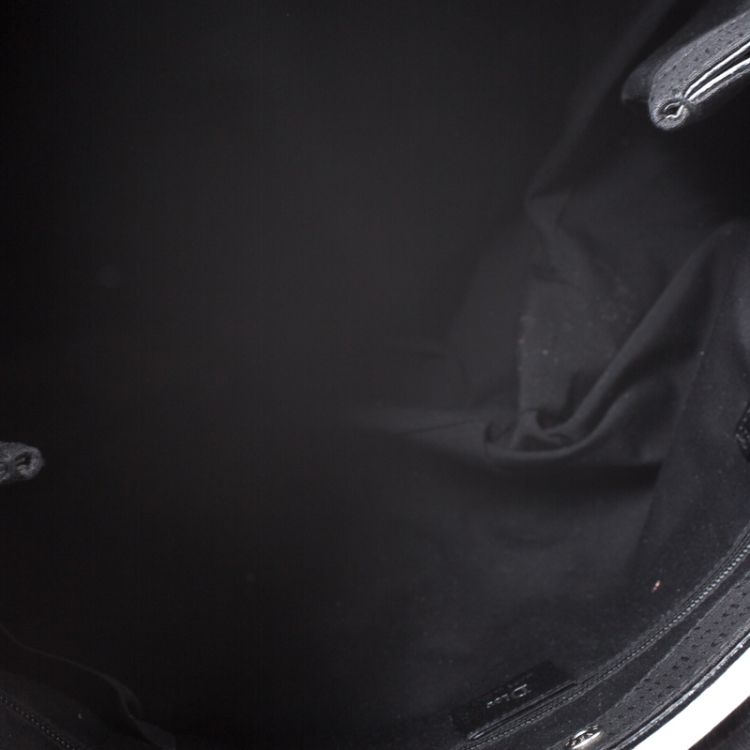 Pre Owned Dior Homme Black Fabric and Leather Tote