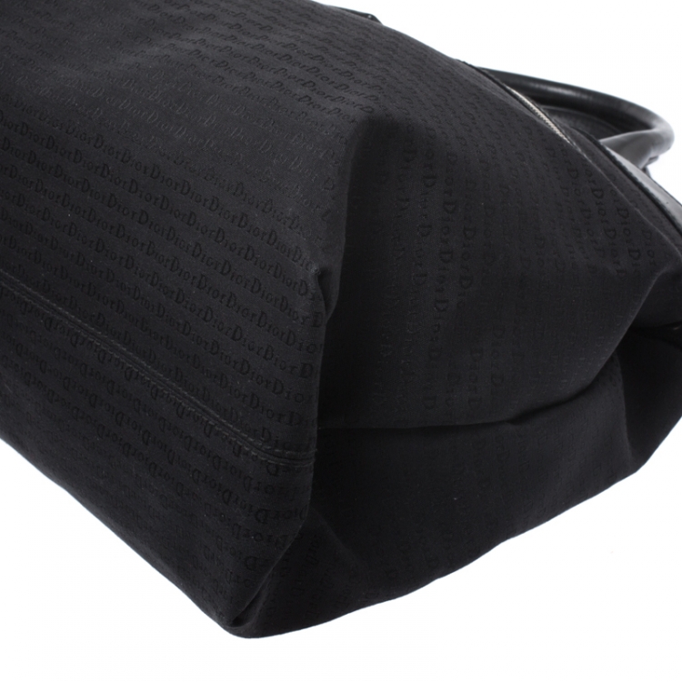 Pre Owned Dior Homme Black Fabric and Leather Tote