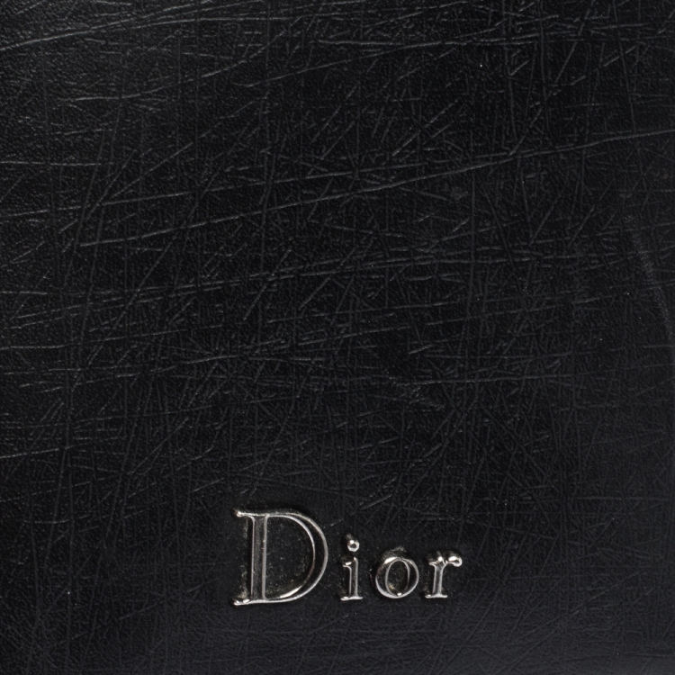 Pre Owned Dior Black Leather Bifold Wallet