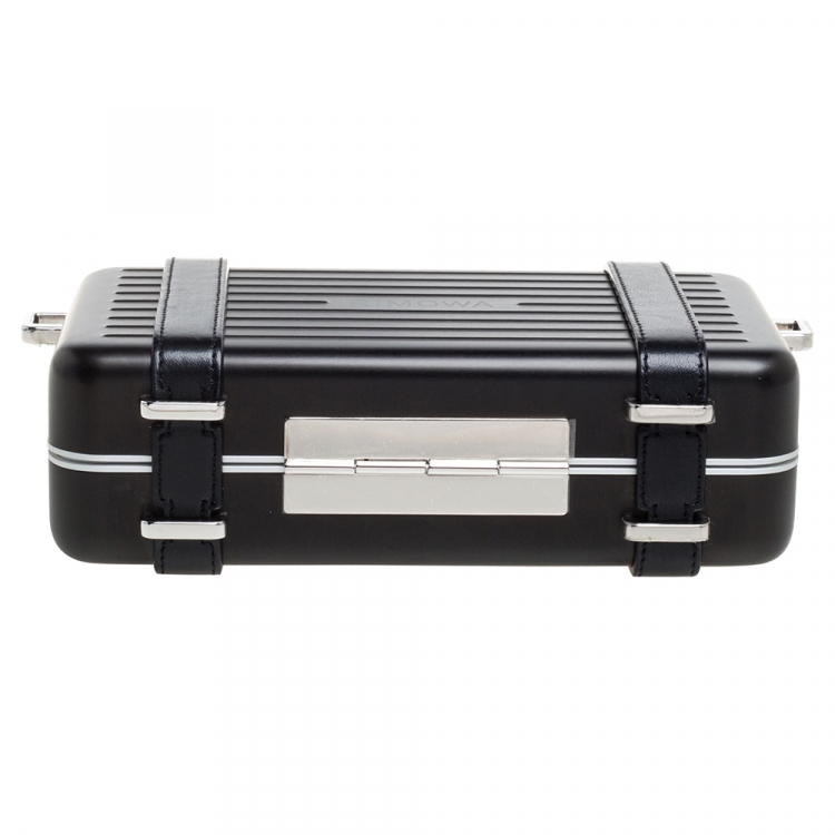 Pre Owned Dior x Rimowa Black Aluminum and Leather Personal Clutch Bag