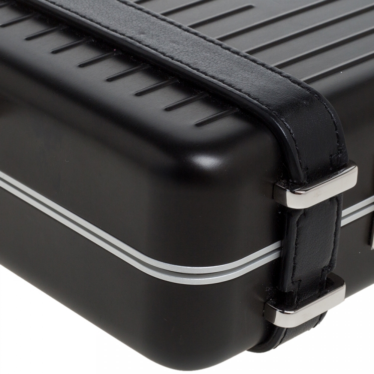 Pre Owned Dior x Rimowa Black Aluminum and Leather Personal Clutch Bag