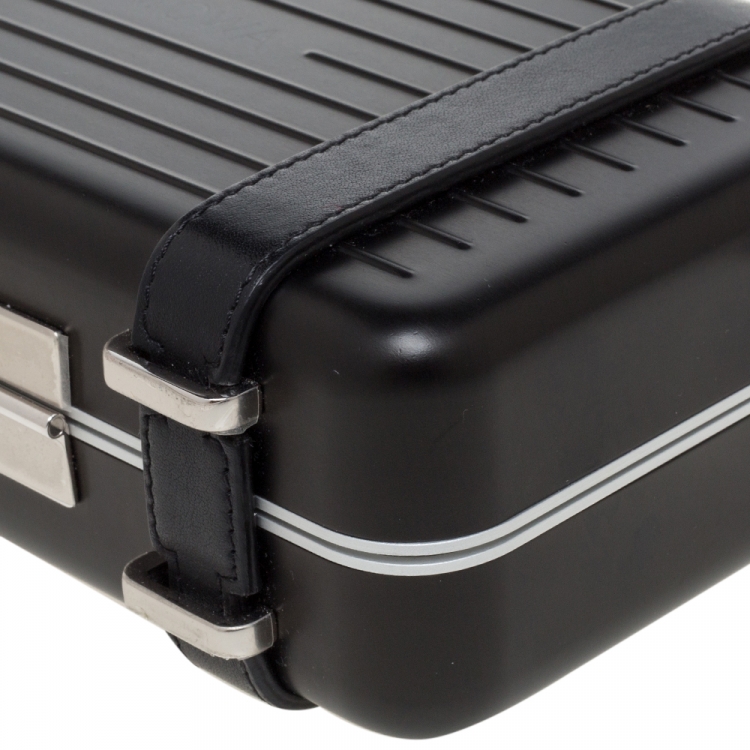Pre Owned Dior x Rimowa Black Aluminum and Leather Personal Clutch Bag
