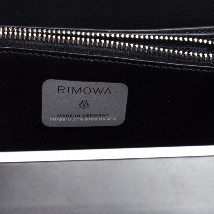 Pre Owned Dior x Rimowa Black Aluminum and Leather Personal Clutch Bag