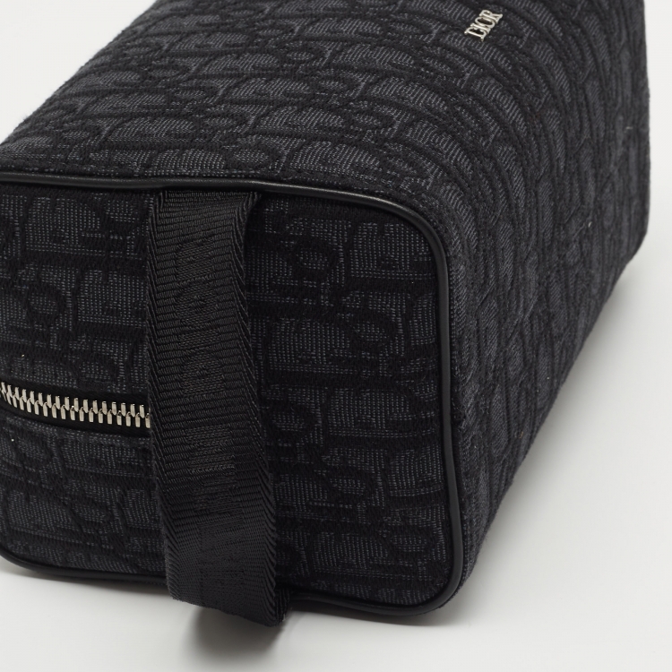 Pre Owned Dior Black Oblique Canvas Lingot Toiletry Case