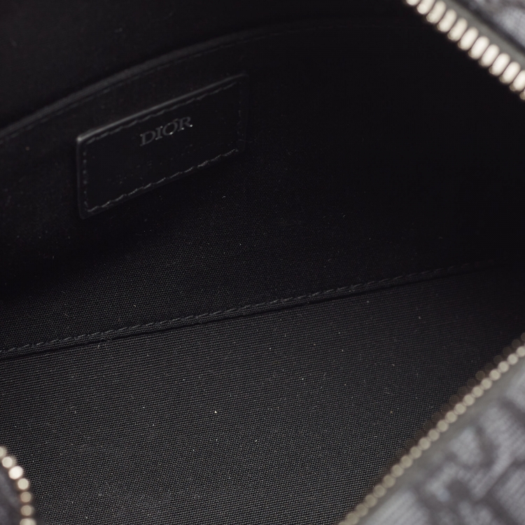 Pre Owned Dior Black Oblique Canvas Lingot Toiletry Case