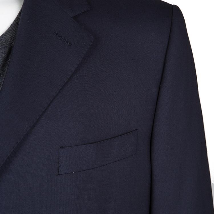 Pre Owned Dior 30 Montaigne Navy Blue Wool Blazer XXXL