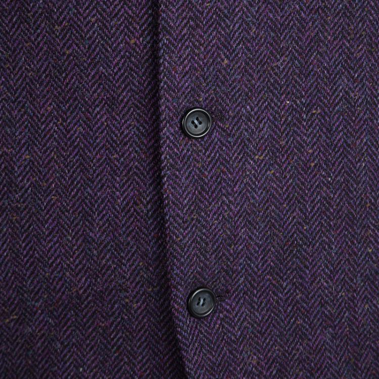 Pre Owned Dior Boutique Monsieur Vintage Purple Chevron Pattern Wool Waistcoat and Blazer Set XL
