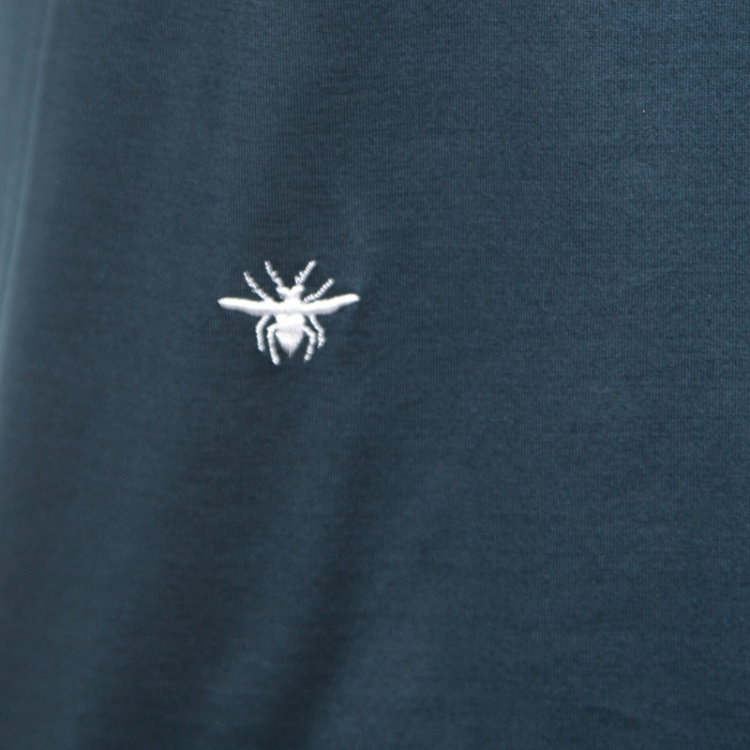 Pre Owned Dior Teal Blue Bee Embroidered Crew Neck T-Shirt M