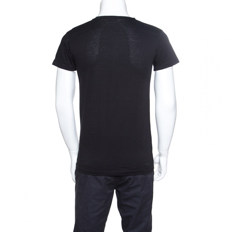 Pre Owned Dior Black Slogan Print Short Sleeve Crew Neck T-Shirt M