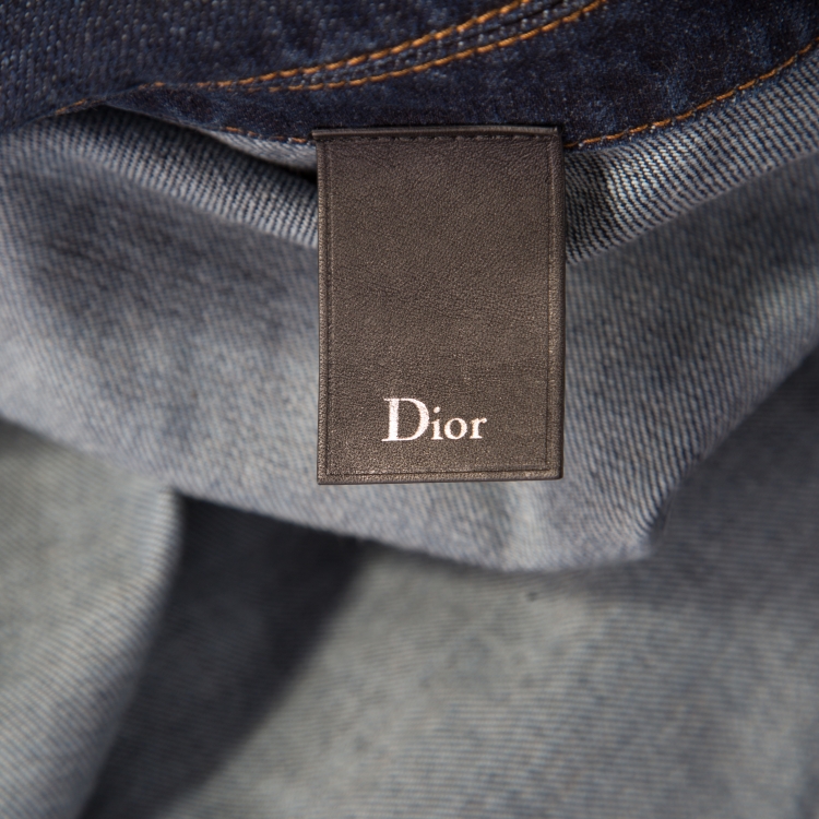 Pre Owned Dior Indigo Dark Wash Denim Button Front Jacket XXL