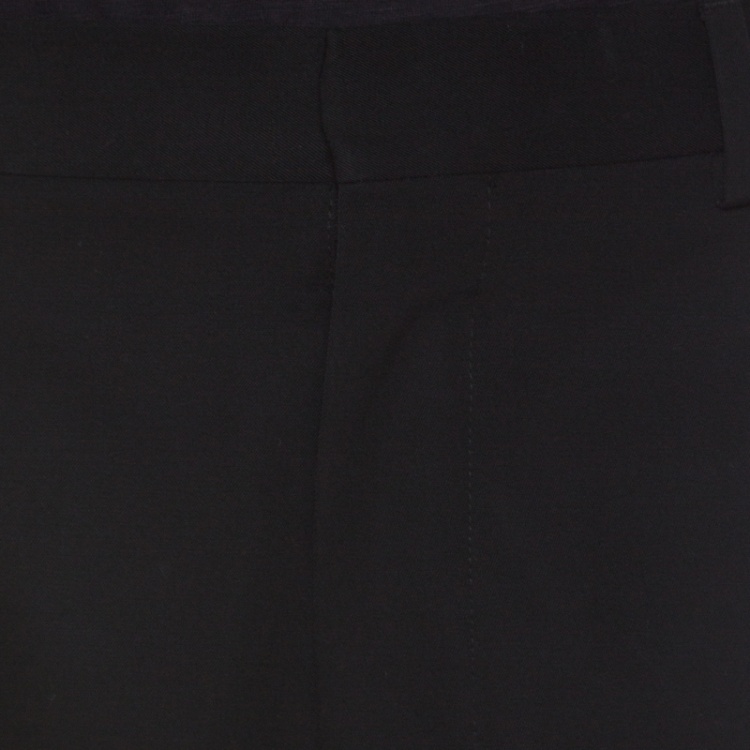 مملوكة مسبقًا Dior Black Wool Logo Panel Detail Shorts S