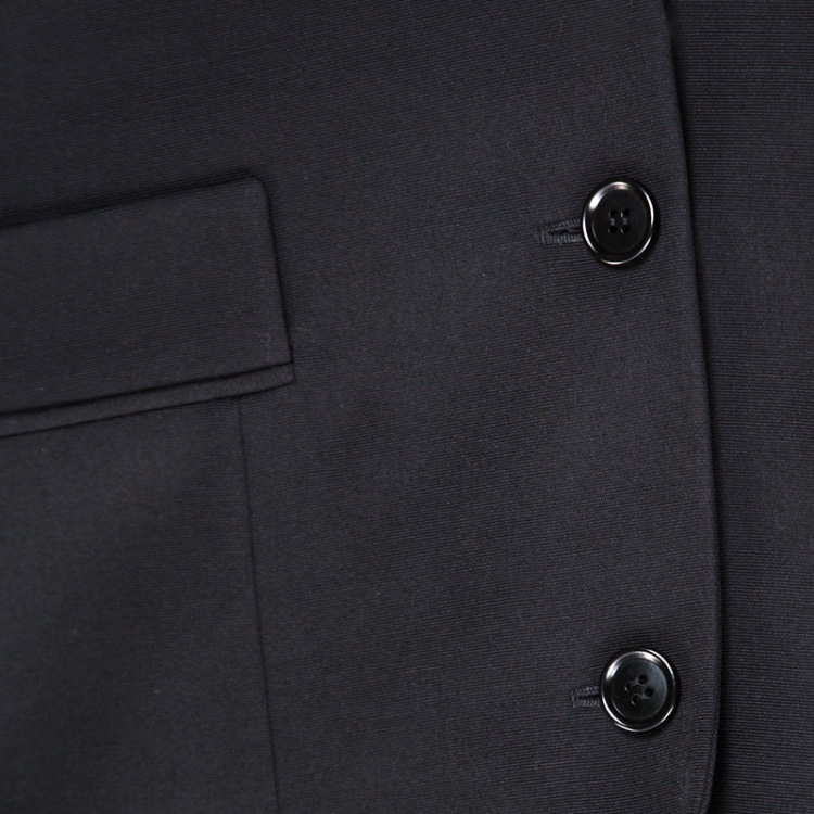 Pre Owned Dior Black Wool Logo Panel Detail Blazer XS 