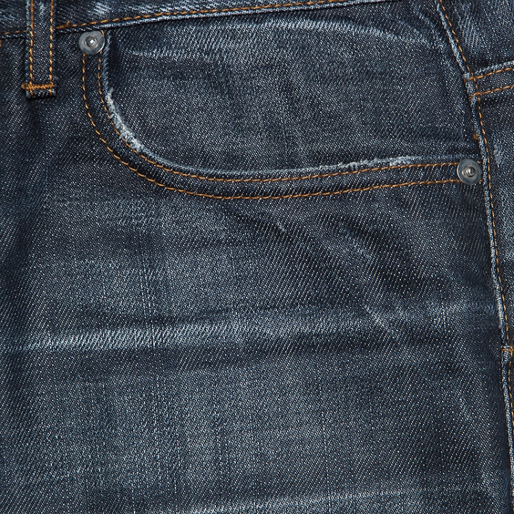 Pre Owned Dior Blue Denim Distressed Pocket Slim Fit Jeans S