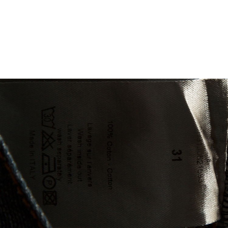 Pre Owned Dior Blue Denim Distressed Pocket Slim Fit Jeans S