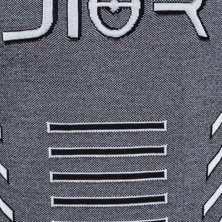 Pre Owned Dior and Sorayama Monochrome Intarsia Technical Wool Turtleneck Sweater XL