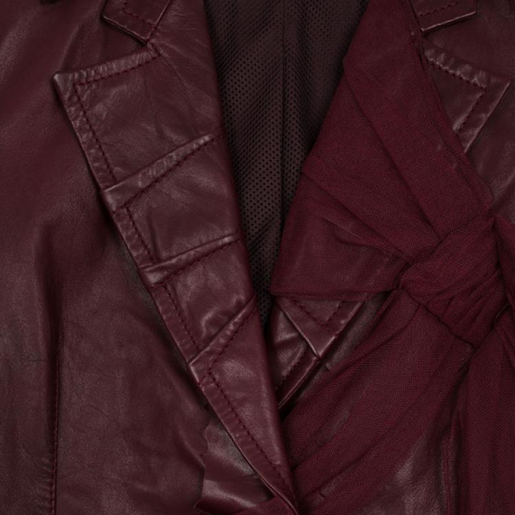 Pre Owned Christian Dior Leather Bow Jacket L