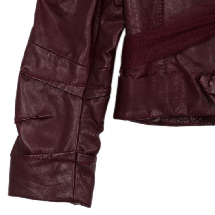 Pre Owned Christian Dior Leather Bow Jacket L