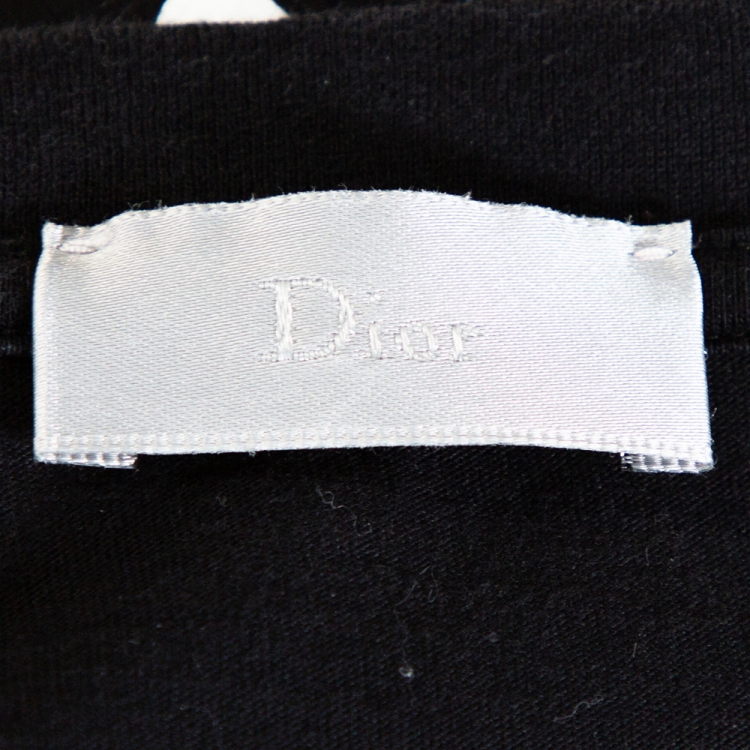 Pre Owned Dior Homme Black Cotton Atelier Print Crew Neck T Shirt M