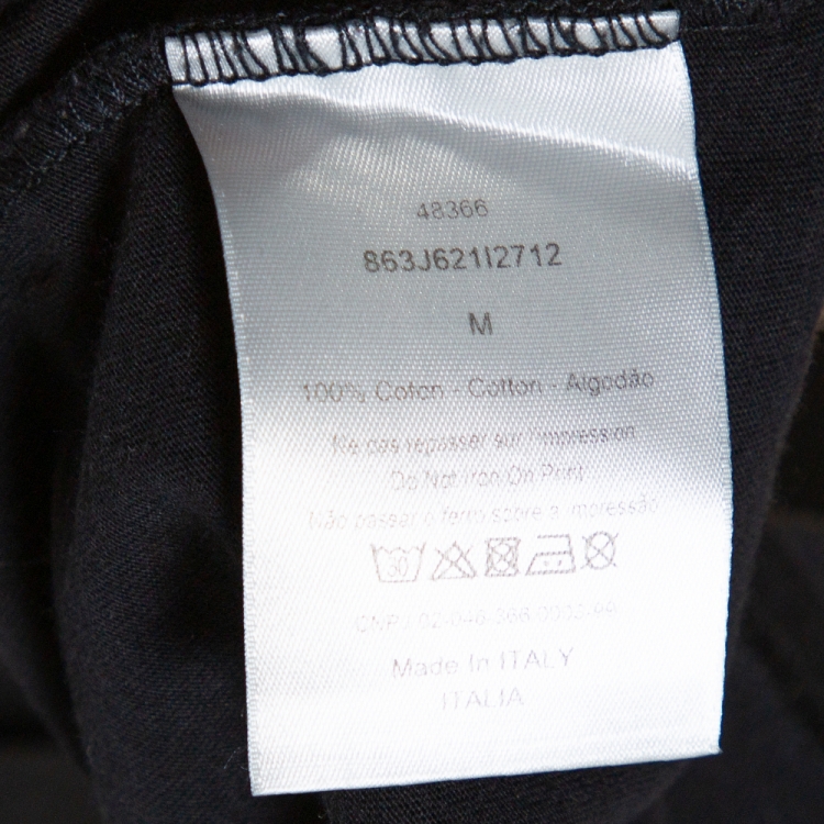 Pre Owned Dior Homme Black Cotton Atelier Print Crew Neck T Shirt M