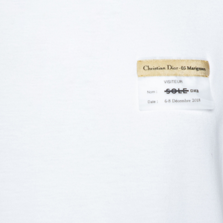 Pre Owned Dior Limited Edition 03 Marignan Customized Visitor Patch Crew Neck T-Shirt M