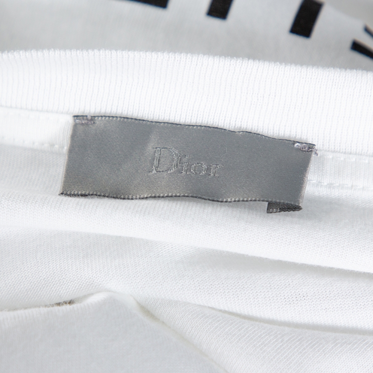 Pre Owned Dior Homme White Cotton Jersey Atelier Print T-Shirt L