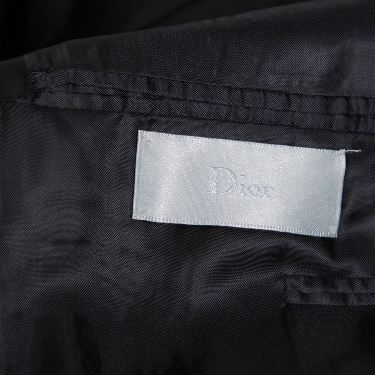 Pre Owned Dior Black Wool Two Button Suit S