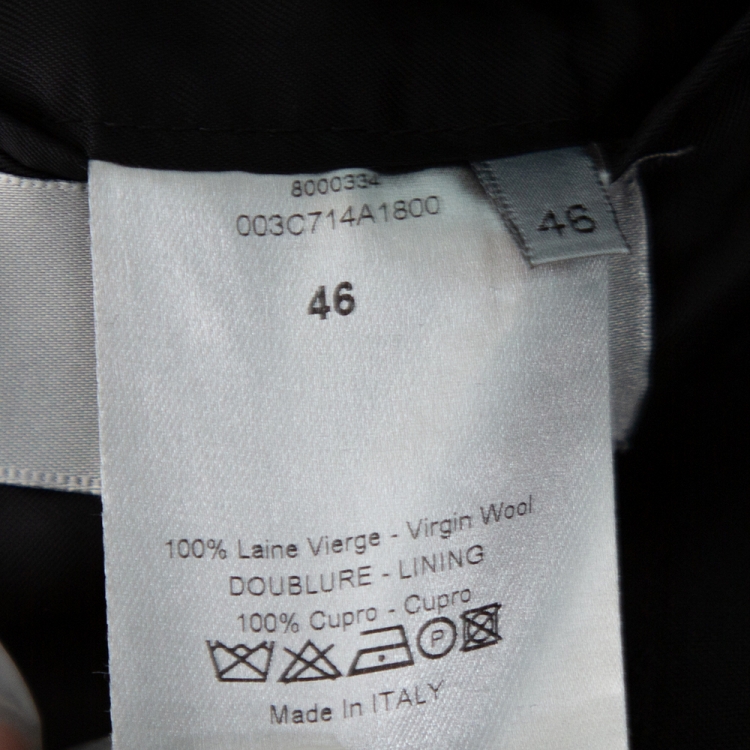 Pre Owned Dior Black Wool Two Button Suit S