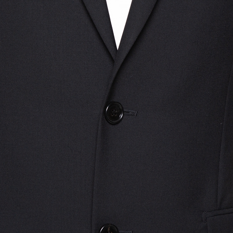 Pre Owned Dior Black Wool Two Button Suit S