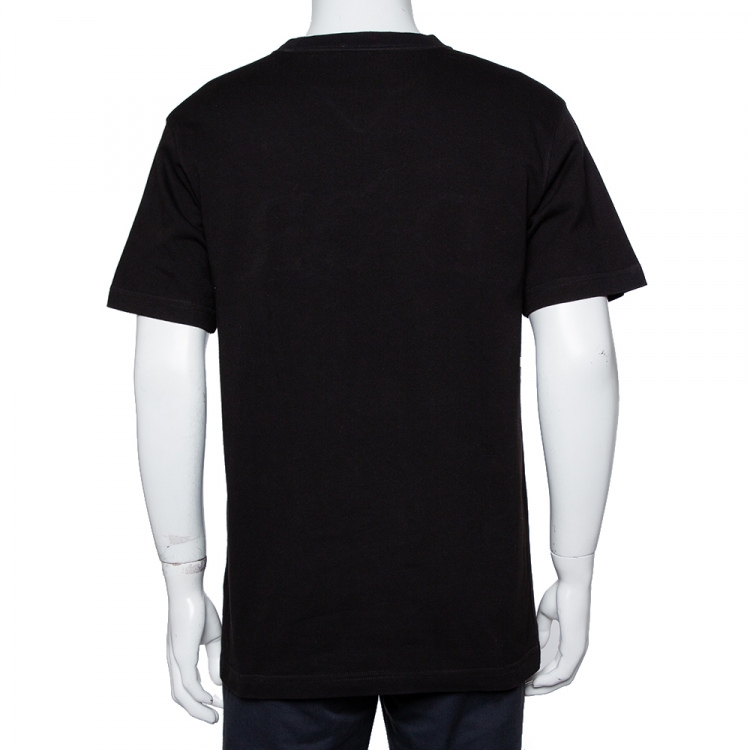 Pre Owned Dior X Judy Blame Black Cotton Logo Embroidered Crewneck T-Shirt L