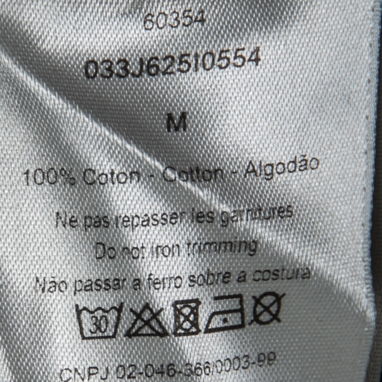 Pre Owned Dior Black Cotton Logo Embroidered Oversized T-Shirt M