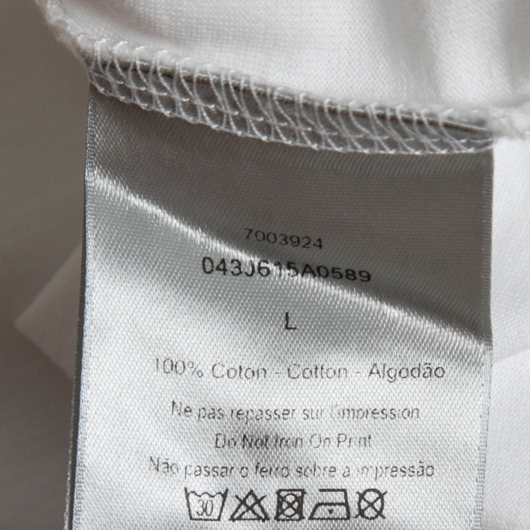 Pre Owned Dior White Jersey Atelier Print Crew Neck T-Shirt L