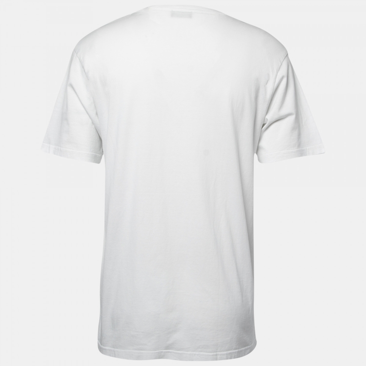 Pre Owned Dior White Jersey Atelier Print Crew Neck T-Shirt L
