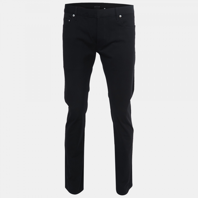 Pre Owned Dior Black Stretch Denim Jeans XL Waist 37"