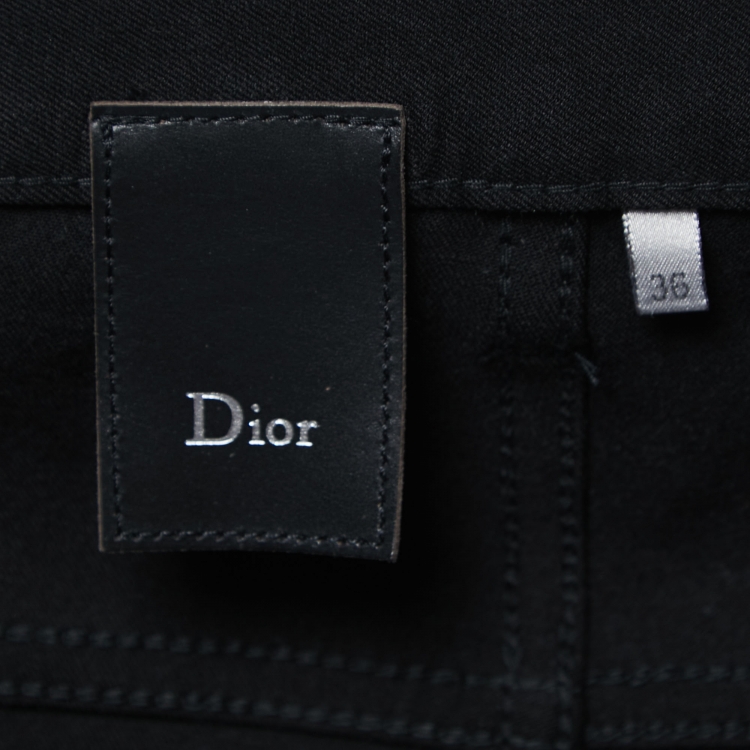 Pre Owned Dior Black Stretch Denim Jeans XL Waist 37"