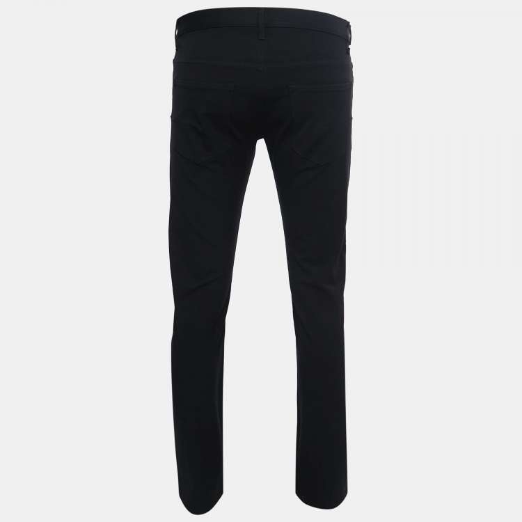 Pre Owned Dior Black Stretch Denim Jeans XL Waist 37"