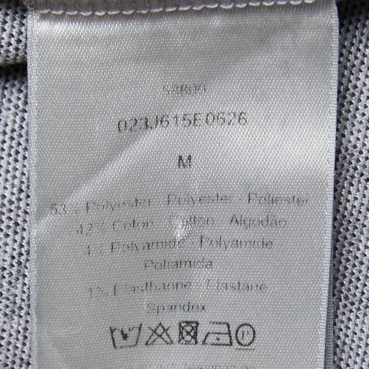 Pre Owned Dior Grey Oblique Jacquard Knit T-Shirt M